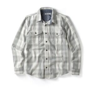 OUTERKNOWN Blanket Shirt NEW XXXL Half Light Little Boxes Plaid Button Down‎